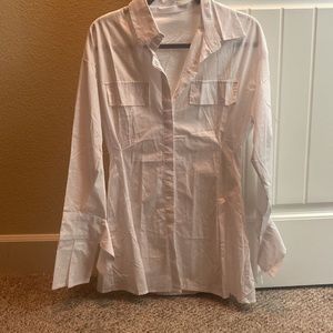 White button up dress